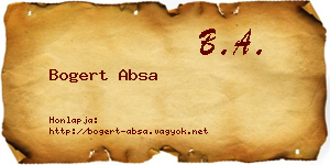 Bogert Absa névjegykártya